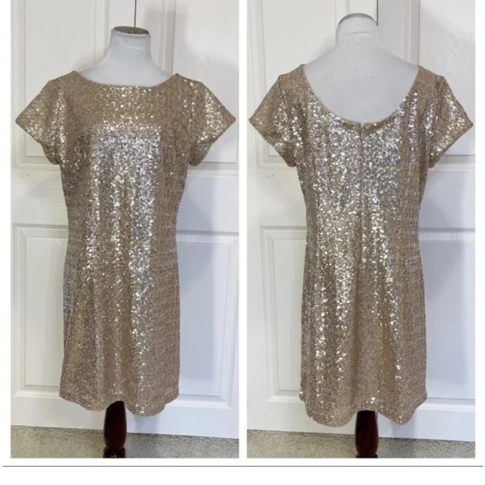 White House Black Market Sequin Shift Dress - Picture 3 of 9
